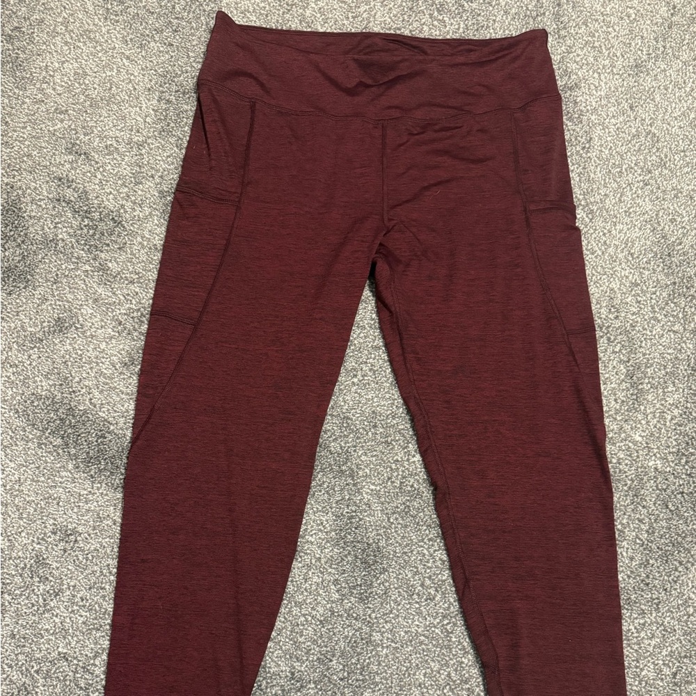 Women's Burgundy High-Waist Leggings